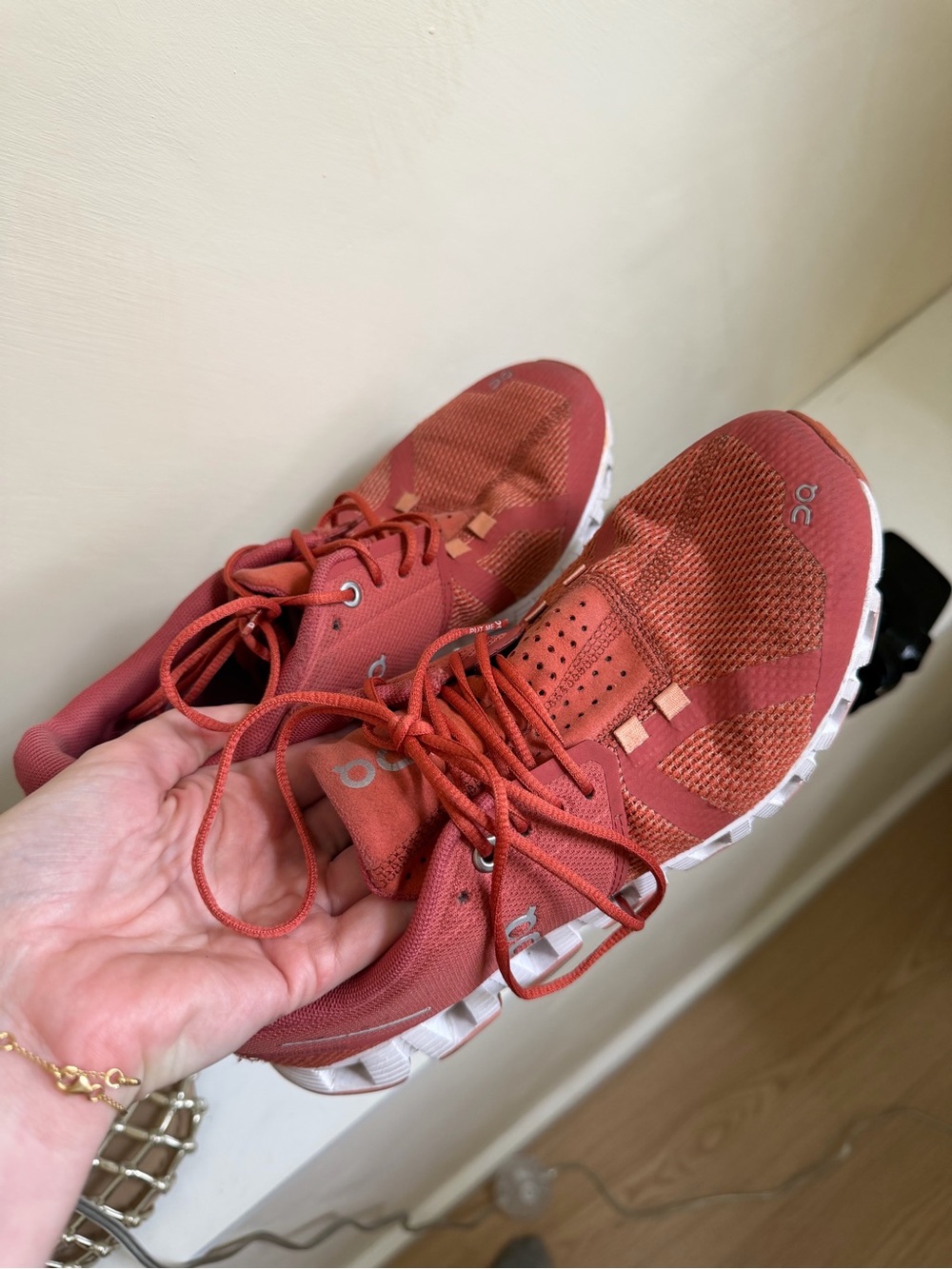 On Running Women's Coral Red Athletic Sneakers